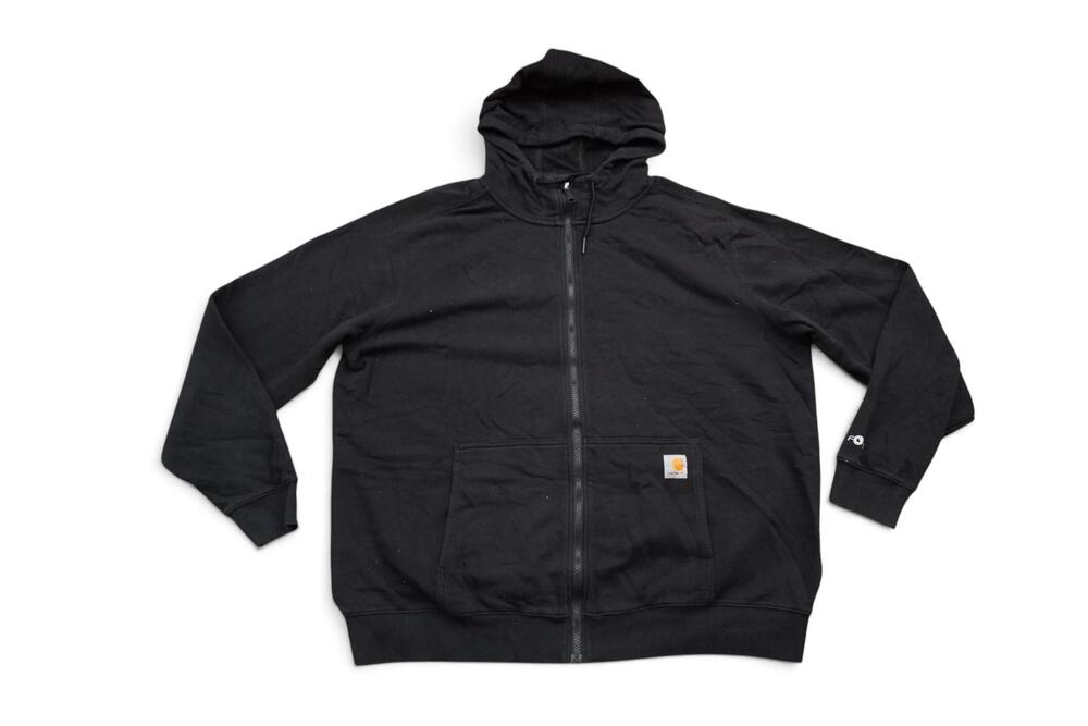 Carhartt Force Hoodie Mens 2XL Black Hooded Relaxed Fit Full Zip Fleece Workwear